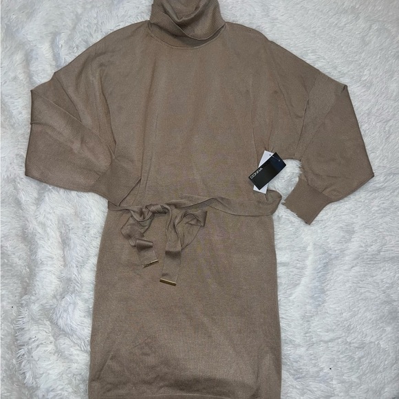 NWT Donna Ricco Tan Turtleneck Sweater with Belt size XL - Picture 2 of 5